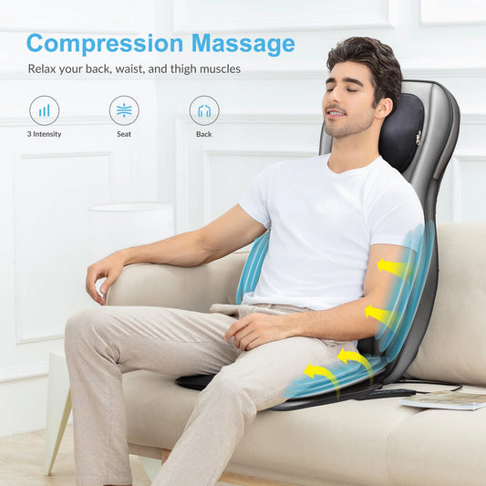 Neck & Back Massager with heat, Air Compress & Shiatsu