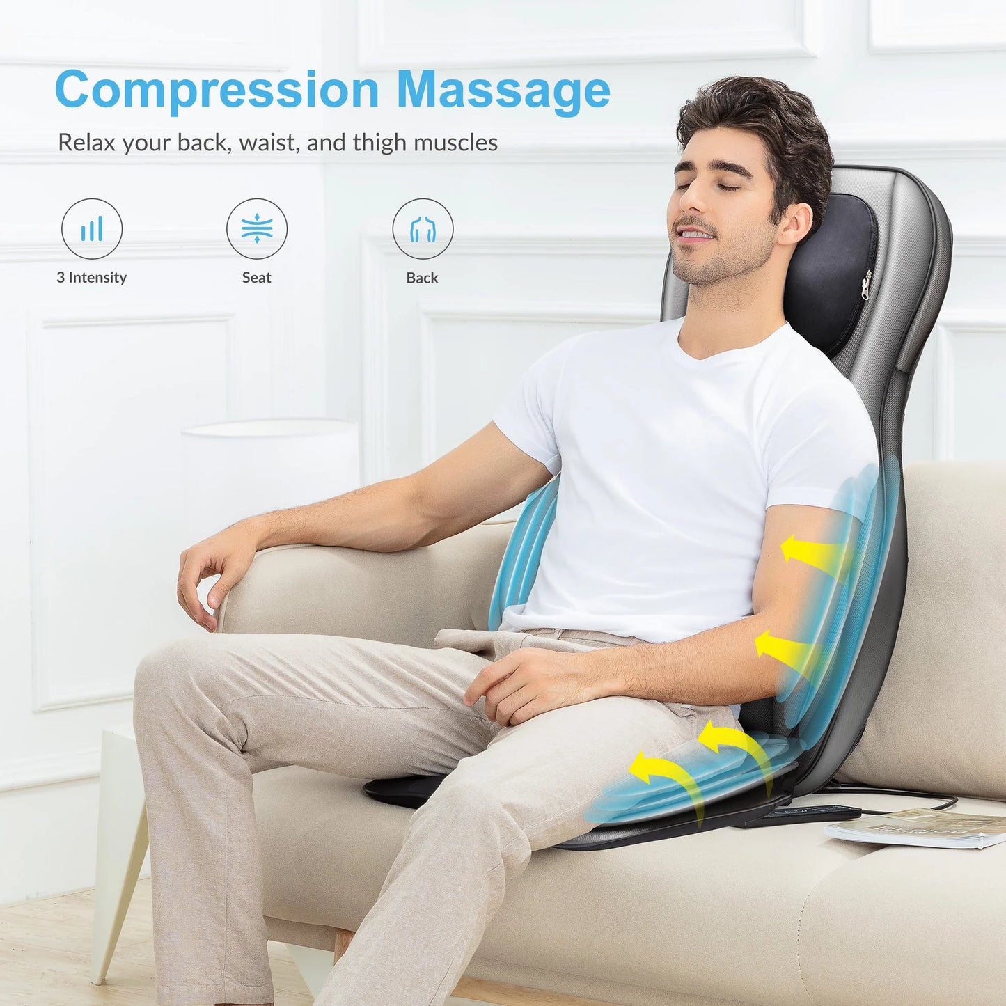 Neck & Back Massager with heat, Air Compress & Shiatsu