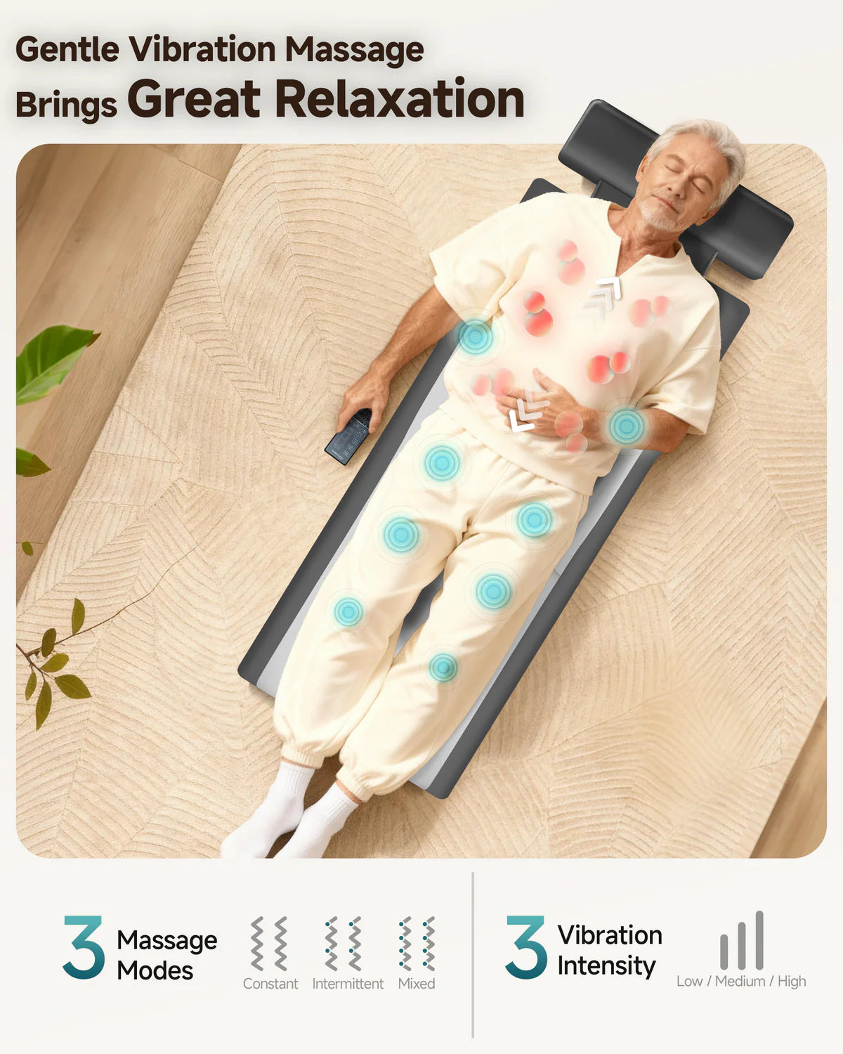 Shiatsu Back Massage Mat with Heat, Vibration Full Body Massage Mat