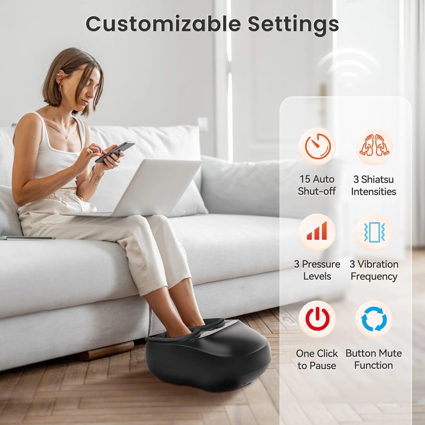 Shiatsu Foot Massager for Plantar Fasciitis Neuropathy with Remote Control