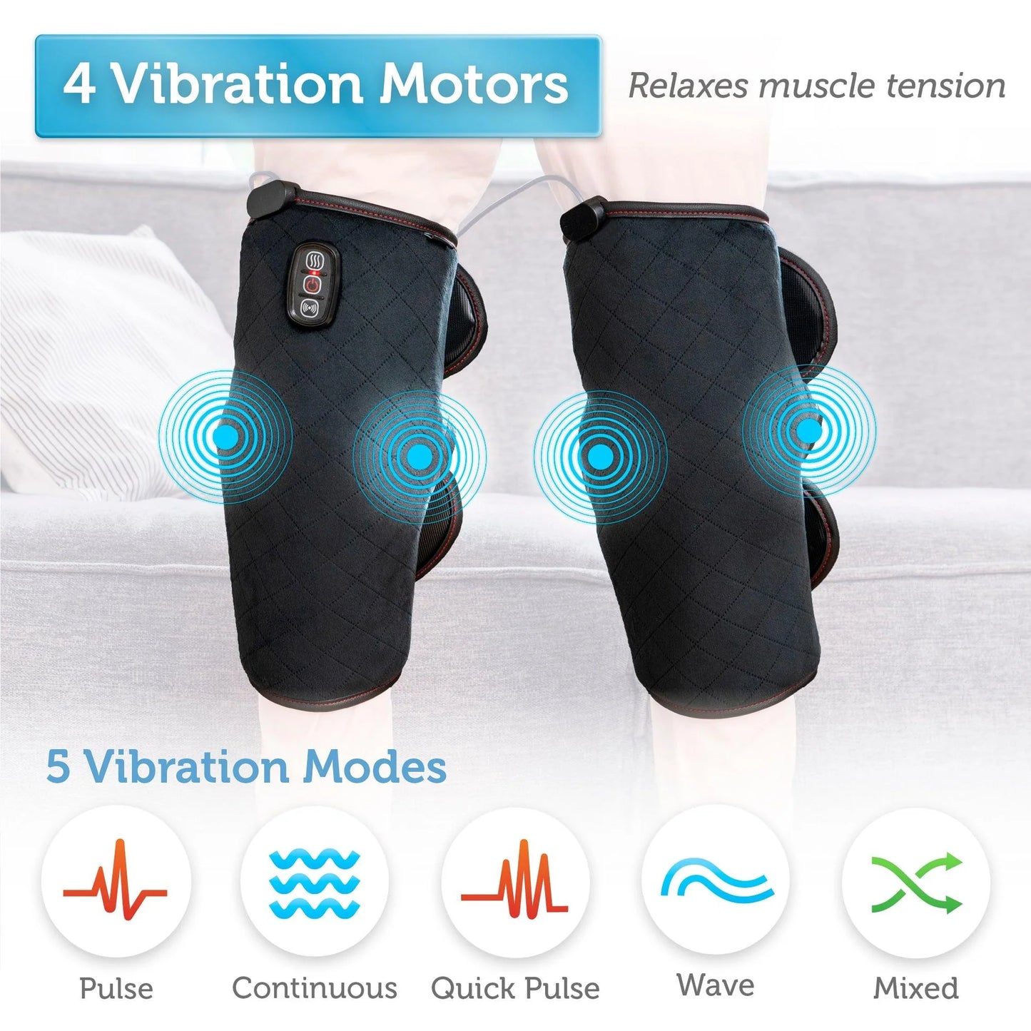 Heated Knee Massager for Knee Pain Relief, Knee Warmers Wrap