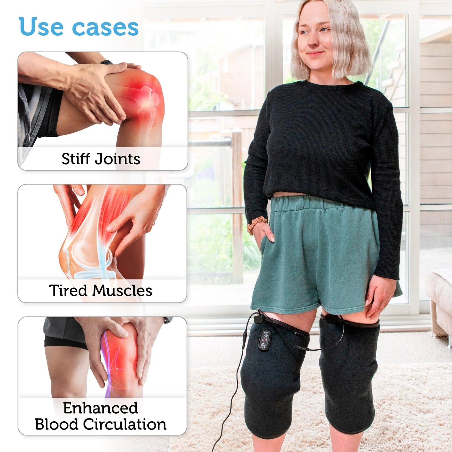 Heated Knee Massager for Knee Pain Relief, Knee Warmers Wrap