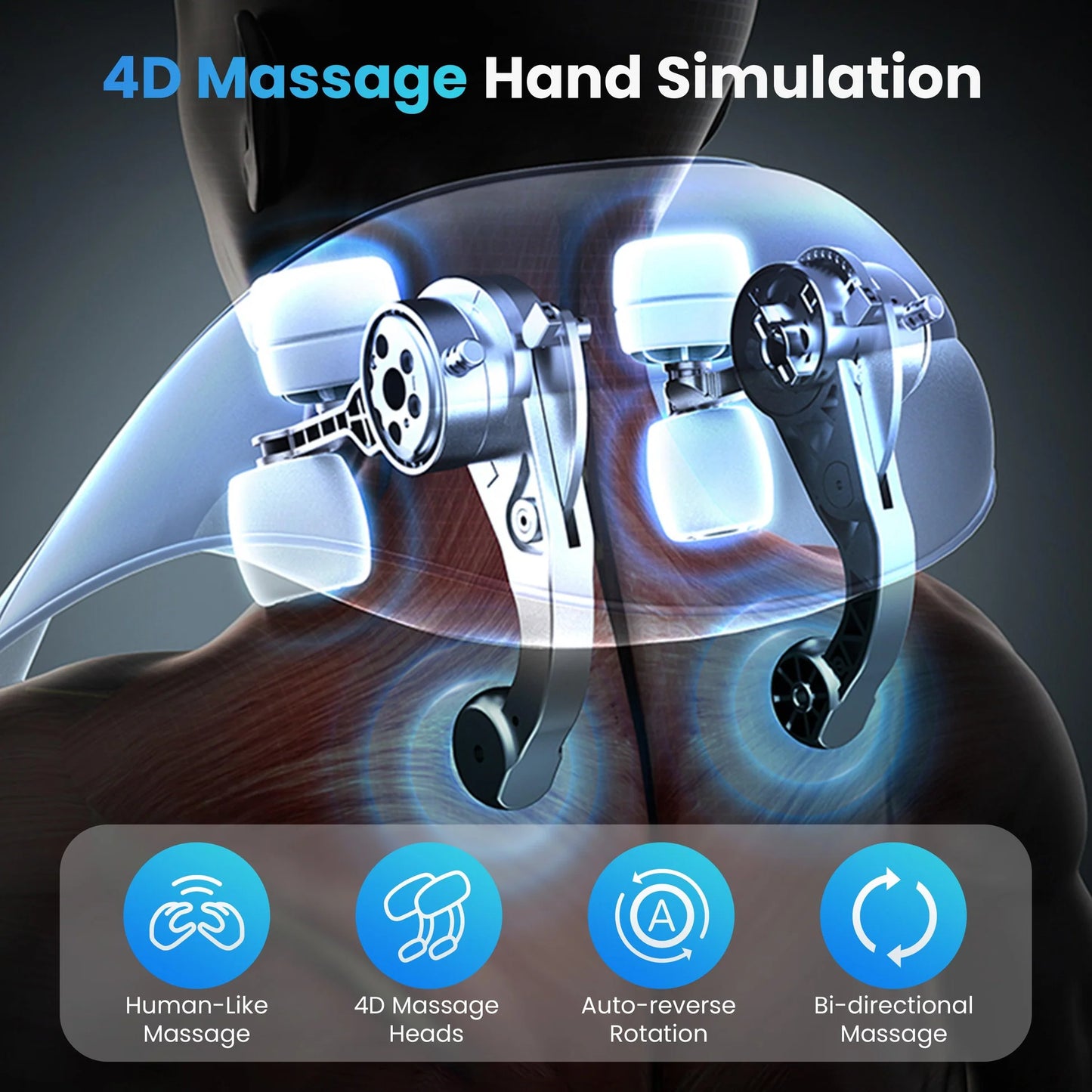 Upgrade Cordless Neck Massager with Heat, Pain Relief