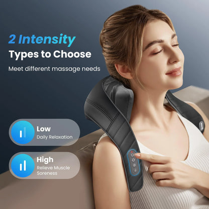Upgrade Cordless Neck Massager with Heat, Pain Relief