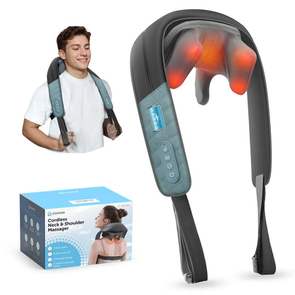 Upgrade Cordless Neck Massager with Heat, Pain Relief