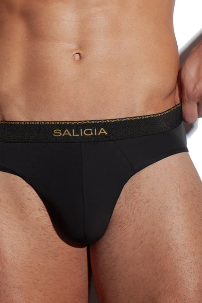 GREEK IVY BRIEF 120s Ultra-Fine Satin Modal-Black
