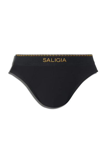 GREEK LAUREL BRIEF 120s Velvety Modal-Nylon Blend-Black