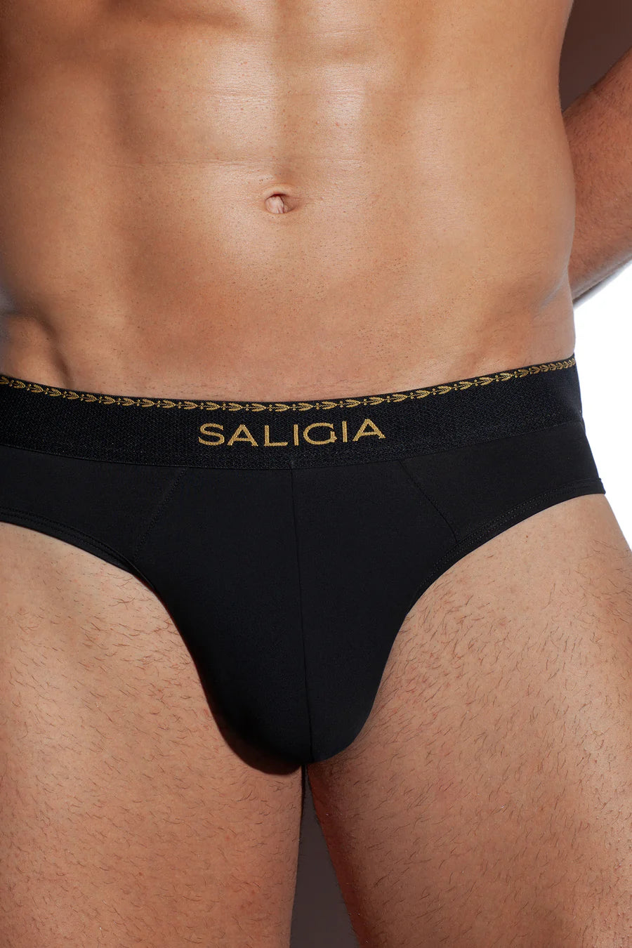 GREEK LAUREL BRIEF 120s Velvety Modal-Nylon Blend-Black