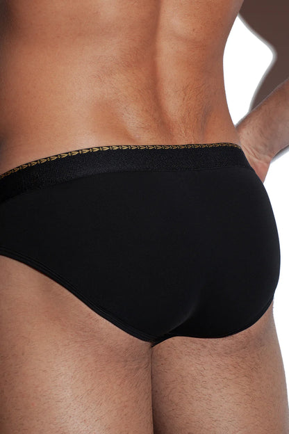 GREEK LAUREL BRIEF 120s Velvety Modal-Nylon Blend-Black