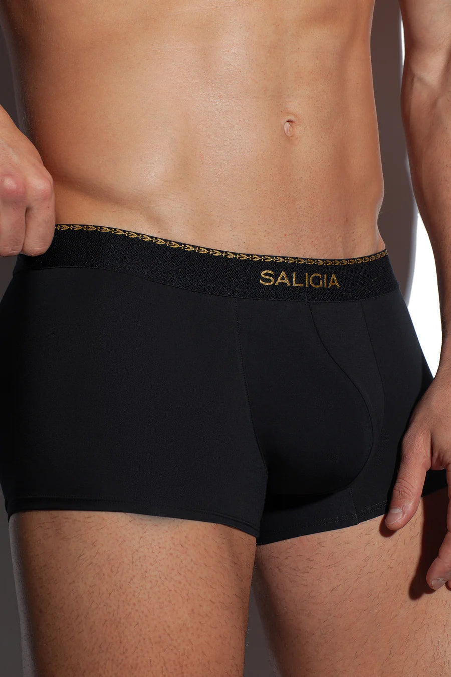 GREEK LAUREL TRUNK 120s Velvety Modal-Nylon Blend-Black