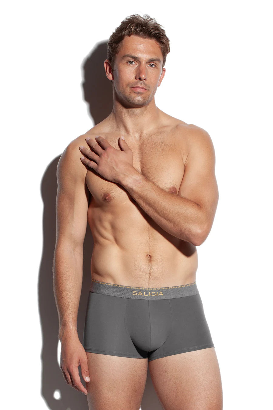 GREEK LAUREL TRUNK 120s Velvety Modal-Nylon Blend-Grey